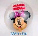 minnie mouse roze/rode strik in transparante ballon nrM114/A, Ophalen of Verzenden, Nieuw, Versiering, Verjaardag