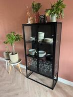 Zwart stalen vitrinekast - Jysk Virum, Huis en Inrichting, Ophalen, Zo goed als nieuw, 25 tot 50 cm, 50 tot 100 cm
