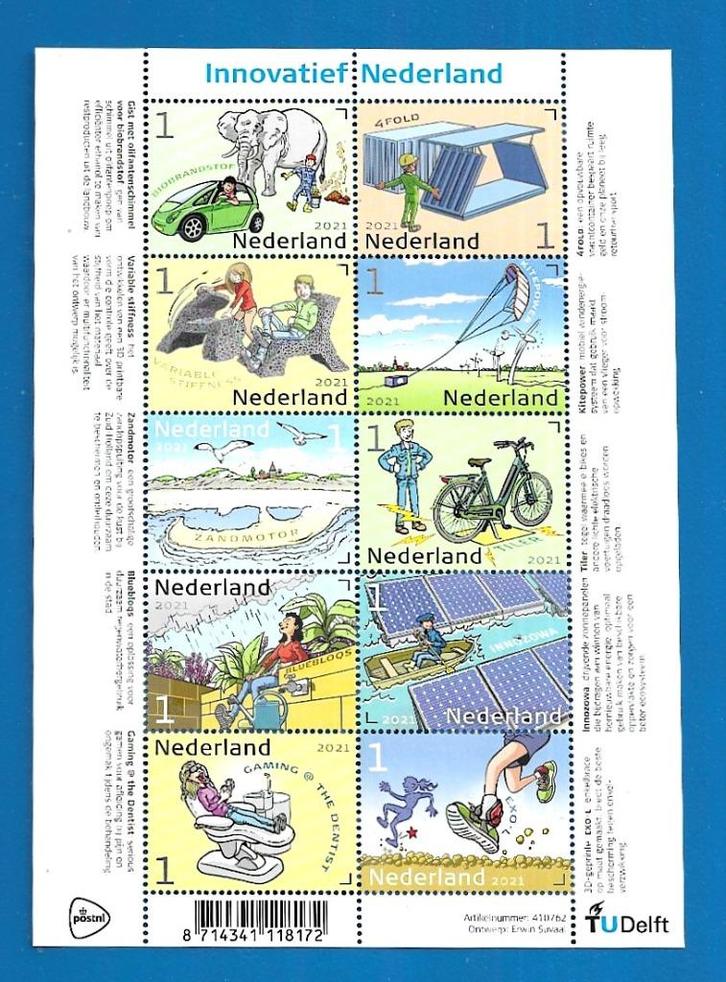 NVPH 3949-58 Innovatief Nederland, TU Delft - 2021, Postzegels en Munten, Postzegels | Nederland, Postfris, Na 1940, Verzenden