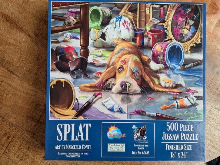 Puzzel 500 XL "Splat", Hobby en Vrije tijd, Denksport en Puzzels, Zo goed als nieuw, 500 t/m 1500 stukjes, Ophalen of Verzenden