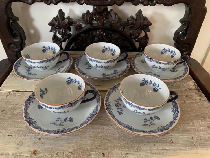 5x Rorstrand Ostindia koffie/theekop en schotels, Huis en Inrichting, Keuken | Servies, Zo goed als nieuw, Kop(pen) en/of Schotel(s)