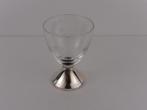 Borrelglaasje met zilveren voet                         D135, Antiek en Kunst, Antiek | Glas en Kristal, Ophalen of Verzenden