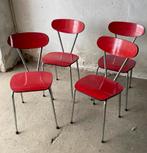 Retro formica stoelen, Huis en Inrichting, Stoelen, Vier, Gebruikt, Retro, Metaal