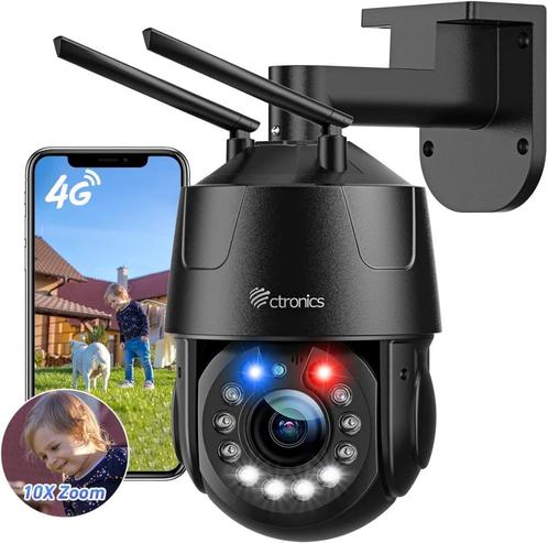 Ctronics 3G/4G LTE bewakingscamera met simkaart, 10 x zoom, Audio, Tv en Foto, Videobewaking, Nieuw, Buitencamera, Ophalen of Verzenden