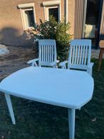 Hartman tuinset 6 stoelen 1 tafel wit en kussens, Tuin en Terras, Ophalen, Zo goed als nieuw, Kunststof, Stoel