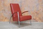 ZGANieuw rode leren Harvink de Club design fauteuil, Huis en Inrichting, Metaal, Design, 75 tot 100 cm, Zo goed als nieuw