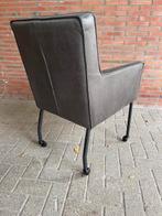 Eetkamer stoel in Eco leer antraciet op wielen extra actie, Overige kleuren, Nieuw, Ophalen of Verzenden, Vijf, Zes of meer stoelen