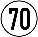 Tempo 70 km sticker - veiligheidsstickers - zelfklevend, Ophalen of Verzenden