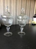Twee glazen pot met deksel, Huis en Inrichting, Woonaccessoires | Vazen, Ophalen, Wit, Minder dan 50 cm, Glas