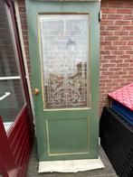 Binnendeur met sierglas 1900, Ophalen, Gebruikt, 80 tot 100 cm, Binnendeur
