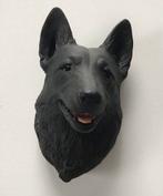 Vintage wandbeeldje van een zwarte herder ( Hond )., Ophalen of Verzenden, Zo goed als nieuw, Dier