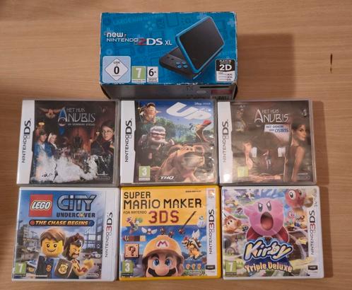 New Nintendo 2DS XL + 6 Games (3DS & DS), Spelcomputers en Games, Spelcomputers | Nintendo 2DS en 3DS, Zo goed als nieuw, 2DS