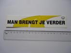 sticker MAN vw truck brengt je verder vrachtauto wagen retro, Verzamelen, Stickers, Verzenden