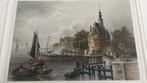 handgekleurde staalgravure van Hoofdtoren in stad Hoorn, Ophalen of Verzenden