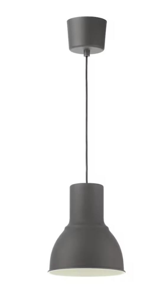 Hektar hanglamp - donkergrijs - 2 stuks, Huis en Inrichting, Lampen | Hanglampen, Gebruikt, 75 cm of meer, Metaal, Ophalen