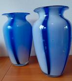 Design glas vazen blauw, Blauw, Ophalen of Verzenden, Minder dan 50 cm, Glas