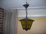 Vintage hallamp hanglamp staal 60 er jaren, Ophalen of Verzenden, Gebruikt, Glas, Minder dan 50 cm