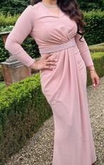 Avondjurk zalm met glitter, maat 40/L, Maat 38/40 (M), Ophalen of Verzenden, Zo goed als nieuw, Roze
