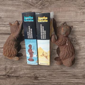 Zware roestige gietijzeren katten deurstopper / boekensteun beschikbaar voor biedingen