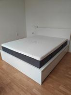 IKEA MALM bedframe met lattenbodem en 4 bedlades, Ophalen, Wit, Tweepersoons, IKEA MALM