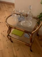 Vintage rattan trolley 1950, Ophalen, Overige materialen, Gebruikt, Vintage