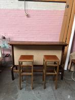 Vintage Jaren 70 Bar met Stoelen, Ophalen, Gebruikt, Inclusief barstoelen