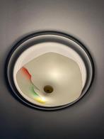 Retro plafonnière met kleuraccent, Huis en Inrichting, Lampen | Plafondlampen, Ophalen, Zo goed als nieuw, Glas