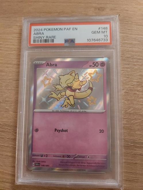 Abra shiny #148 paldean fates psa10, Hobby en Vrije tijd, Verzamelkaartspellen | Pokémon, Zo goed als nieuw, Ophalen of Verzenden