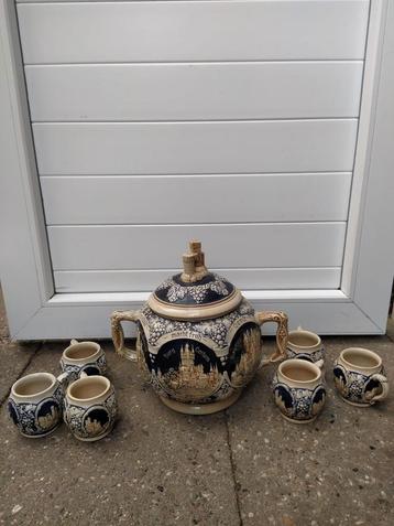 Vintage Bowlset: Pot met 6 kommen beschikbaar voor biedingen