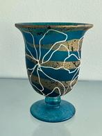 Blauw Gouden Vaas met Bloemmotief - Melrose/Oostelaar  2010, Ophalen