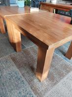 Salontafel teak, 2 stuks, Huis en Inrichting, Tafels | Salontafels, Ophalen, Gebruikt, 50 tot 100 cm, Vierkant
