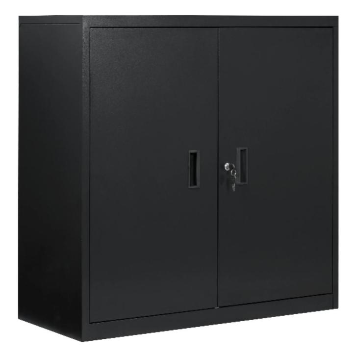 Metalen Archiefkast - met Slot - Verstelbare Legplank -Zwart, Huis en Inrichting, Kasten | Roldeurkasten en Archiefkasten, Nieuw