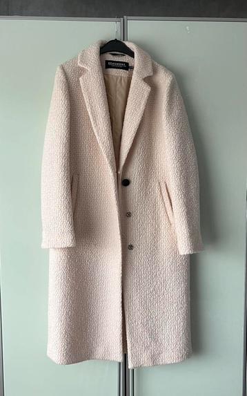 Beaumont 40 lange jas Mantel beige ecru crème polyester wol beschikbaar voor biedingen