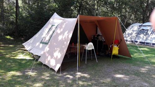 Vrijbuiter Sperwer 4 pers beige/groen en zonneluifel, Caravans en Kamperen, Tenten, tot en met 4, Gebruikt, Ophalen