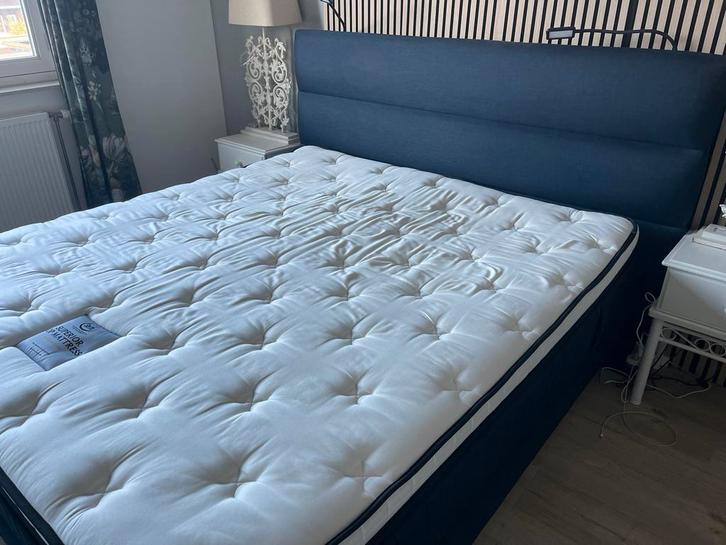Serta boxspring, Huis en Inrichting, Slaapkamer | Boxsprings, 180 cm, 200 cm, Tweepersoons, Blauw, Ophalen
