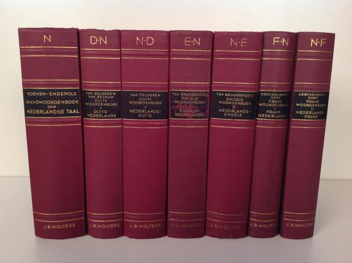 set woordenboeken Nederlands, Duits, Engels, Frans, Wolters, Boeken, Woordenboeken, Gelezen, Nederlands, Koenen of Wolters, Ophalen of Verzenden