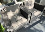 Z.g.a.n 2 x Leuke grijze lounge stoelen incl kussens, Tuin en Terras, Tuinstoelen, Ophalen of Verzenden, Zo goed als nieuw, Kunststof