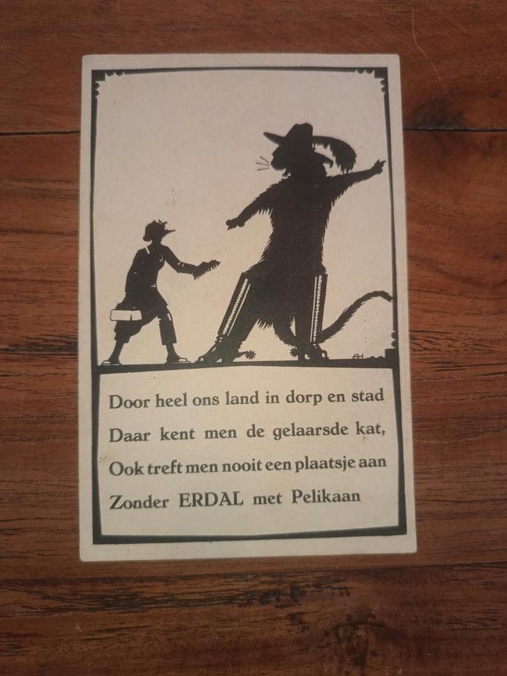 Oude Erdal Ansichtkaart met Pelikaan, Verzamelen, Ansichtkaarten | Nederland, Gelopen, 1920 tot 1940, Ophalen of Verzenden