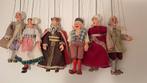 vintage handgemaakte marionetten poppen uit Praag 6 stuks, Ophalen of Verzenden, Gebruikt, Pop