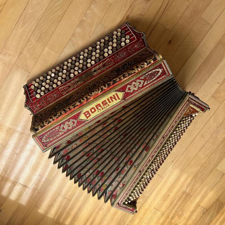 Accordeon - Borsini Italia, Muziek en Instrumenten, Accordeons, Gebruikt, Toetsaccordeon, Overige formaten, Overige merken, Met koffer