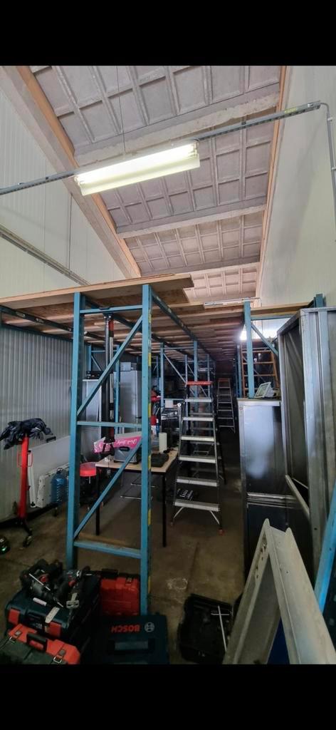 Stelling met verdieping 35m2, Zakelijke goederen, Kantoor en Winkelinrichting | Magazijn, Stelling en Opslag, Ophalen