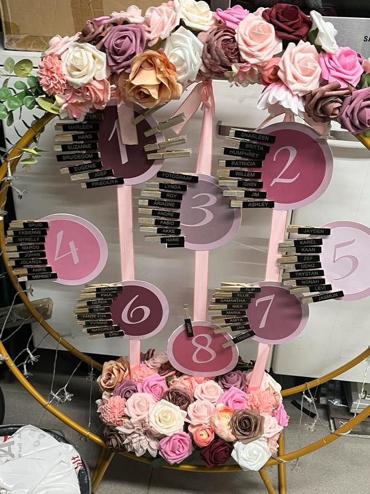 Bruiloft Decoratie Tafelindeling Krans, Hobby en Vrije tijd, Feestartikelen, Zo goed als nieuw, Versiering, Geboorte of Huwelijk