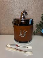 Vintage Ijsemmer met Tang - Paarden, Ophalen of Verzenden, Gebruikt