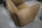 Luxe royale fauteuil loveseat VASA Jess design leer naturel, Leer, 75 tot 100 cm, Zo goed als nieuw, 100 tot 125 cm