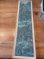 Batik schilderij / batikvoorstelling , ingelijst, Ophalen of Verzenden, Zo goed als nieuw, Rechthoekig, 50 tot 100 cm