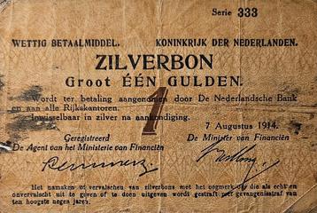 1 Gulden 1914 Zilverbon beschikbaar voor biedingen