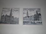 2 tegeltjes oude steden nrs. 163 Mons + 134 Biotex Mosa, Ophalen of Verzenden