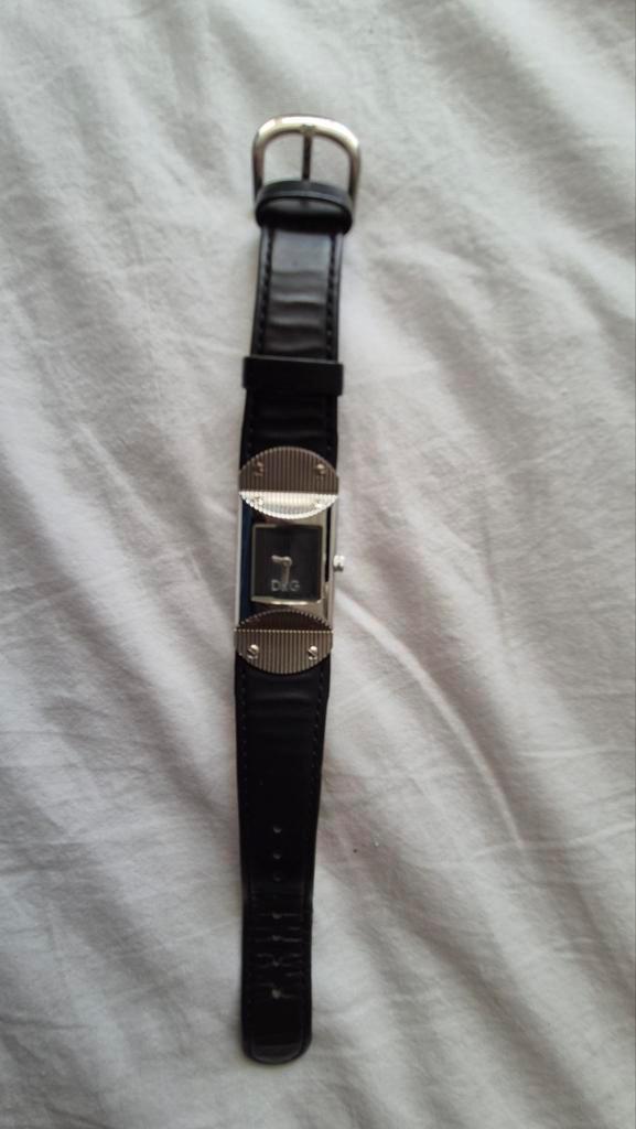 D&G Time Horloge - Zwart Leer, Zilverkleurig, Sieraden, Tassen en Uiterlijk, Horloges | Heren, Zo goed als nieuw, Polshorloge