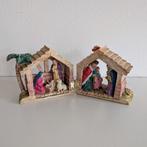 Vintage stenen inklapbaar kerststalletje Kerststal, Ophalen of Verzenden, Gebruikt