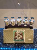 Set van 5 Cloisonné Miniatuur Vaasjes, Antiek en Kunst, Antiek | Vazen, Ophalen of Verzenden